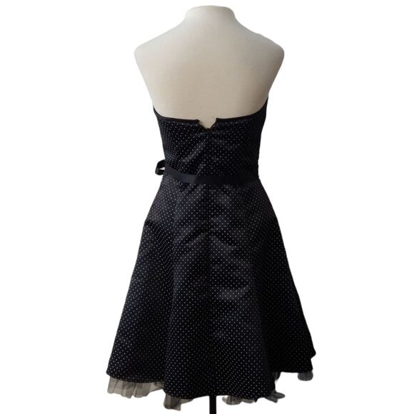 Vintage Jessica McClintock for Gunne Sax Retro Polka Dot Strapless Tulle Dress - Picture 2 of 9